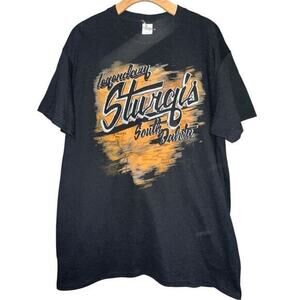 Sturgis South Dakota L Black Legendary Biker Graphic Front Short Sleeve T-Shirt